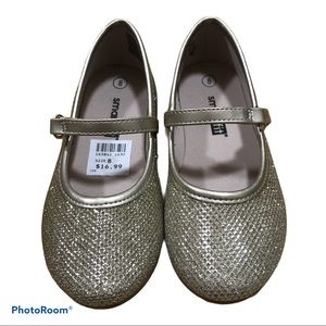 Smart fit gold glittered flats